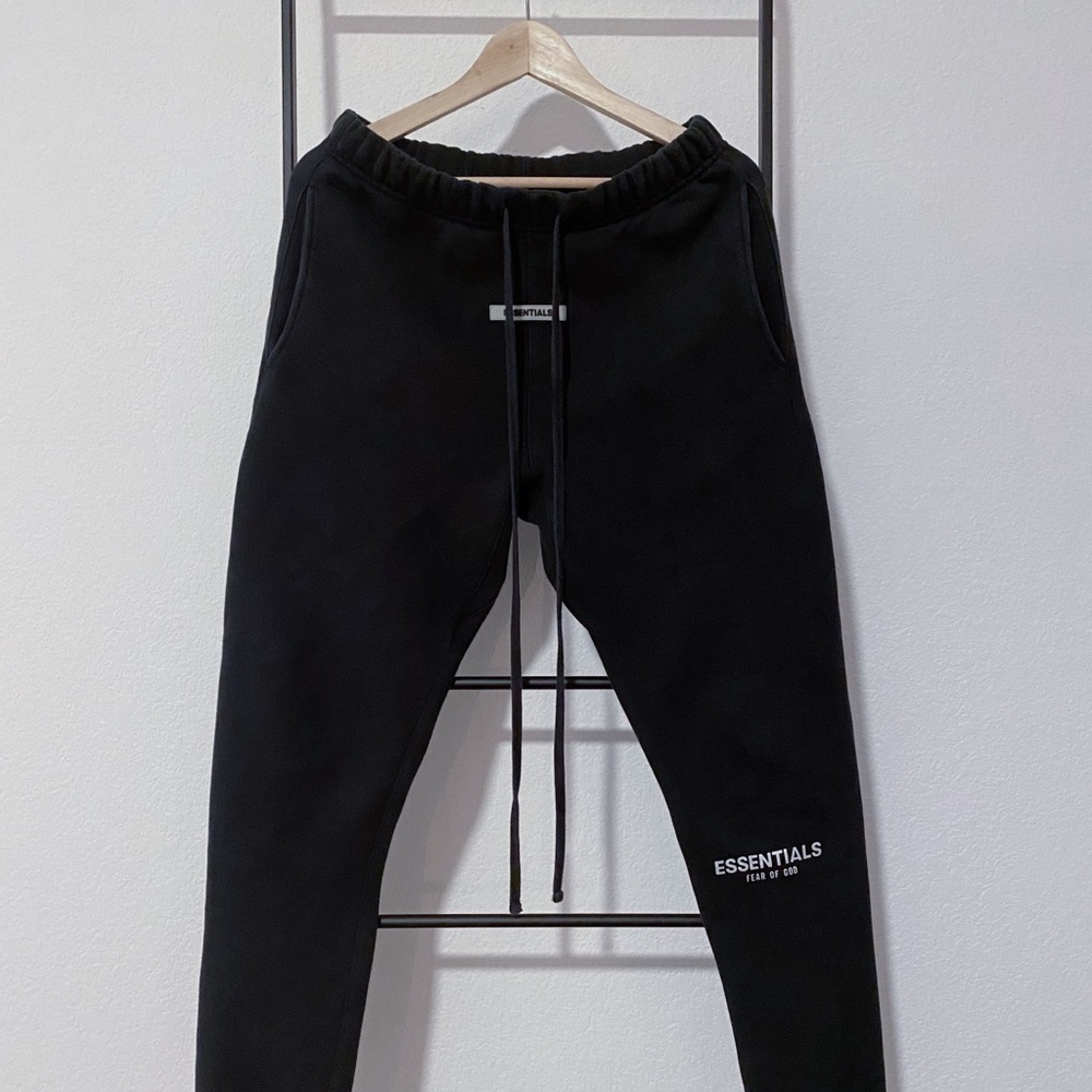 Black Fear of god essentials sweatpants